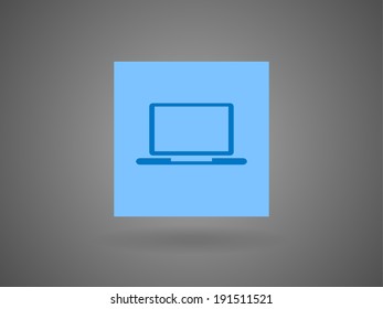 Icono plano del portátil