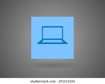 Flat icon of laptop