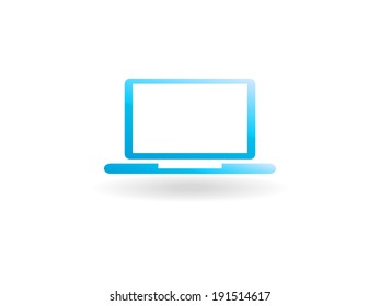 Flat icon of laptop