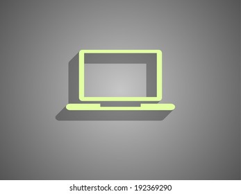 Flat icon of laptop