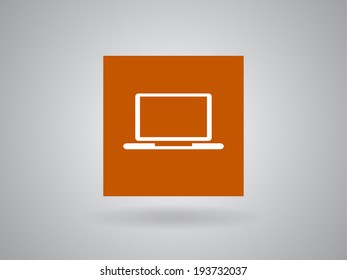 Flat icon of laptop
