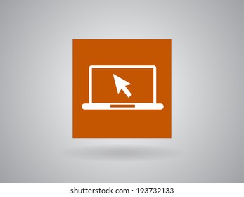 Flat icon of laptop