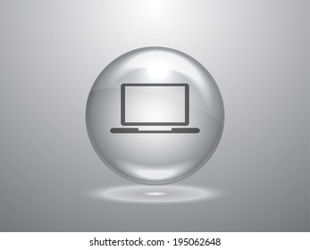 Flat icon of laptop