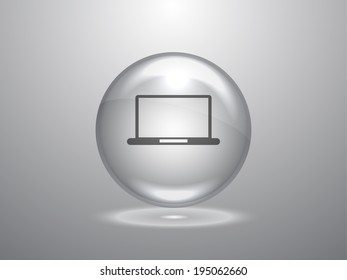 Flat icon of laptop