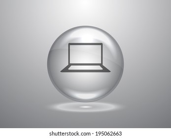 Flat icon of laptop