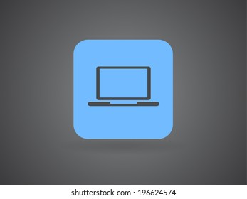 Flat icon of laptop