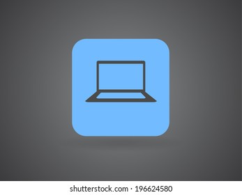 Flat icon of laptop