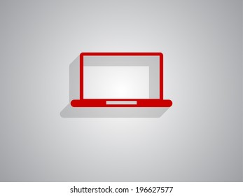 Flat icon of laptop