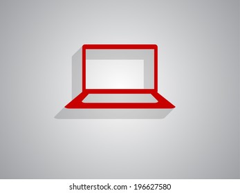 Flat icon of laptop