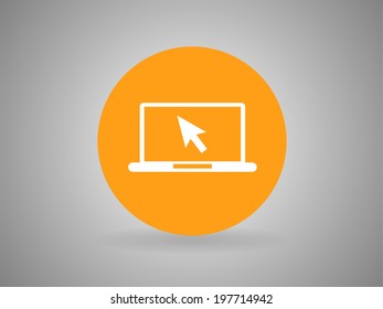 Flat icon of laptop
