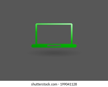 Flat icon of laptop