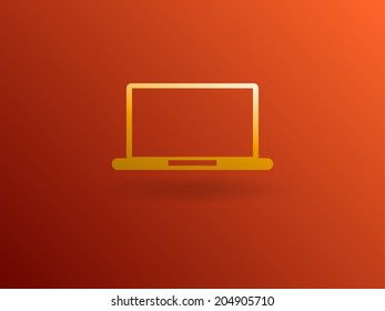 Flat icon of laptop
