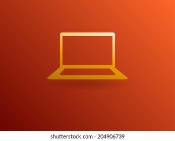 Flat icon of laptop