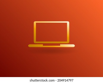 Flat icon of laptop