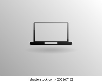 Icono plano del portátil