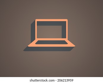 Flat icon of laptop
