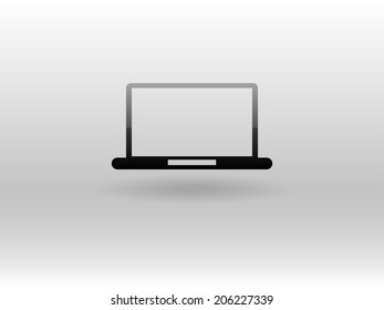 Flat icon of laptop