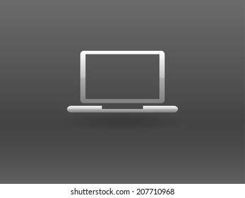 Flat icon of laptop
