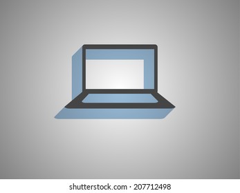 Flat icon of laptop