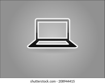 Flat icon of laptop
