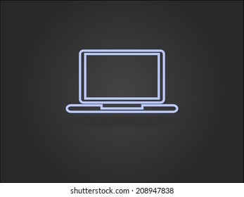Flat icon of laptop
