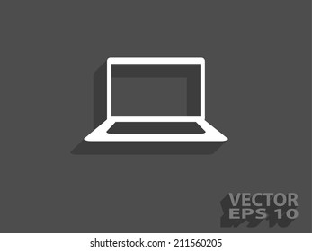 Flat icon of laptop