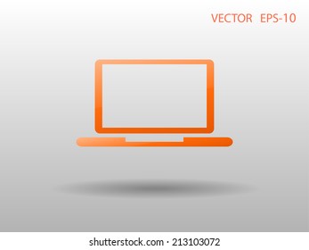 Flat icon of laptop