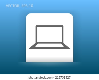 Flat icon of laptop