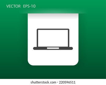 Flat icon of laptop