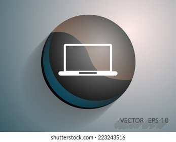 Icono plano del portátil