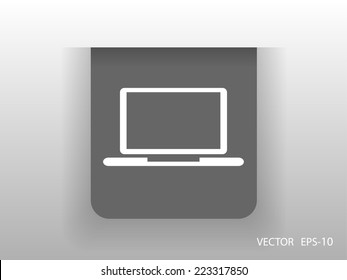 Flat icon of laptop