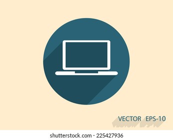 Flat icon of laptop