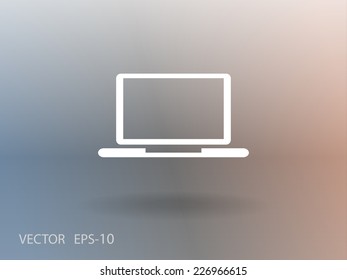 Flat icon of laptop