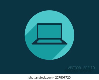 Flat icon of laptop