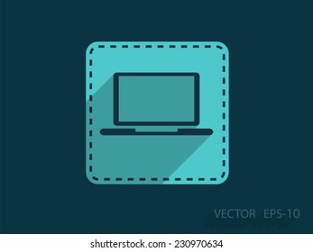 Flat icon of laptop