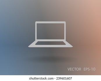 Flat icon of laptop