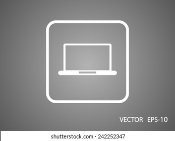 Flat icon of laptop