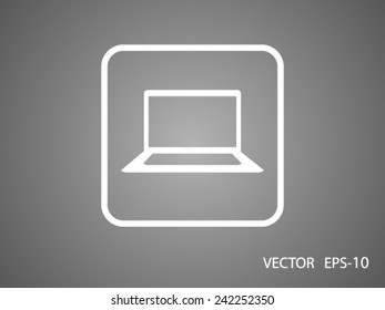 Flat icon of laptop