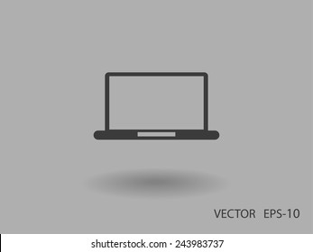 Flat icon of laptop