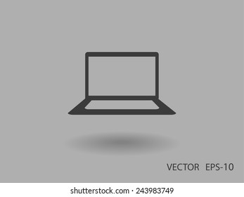 Flat icon of laptop