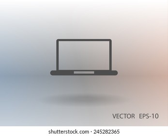 Icono plano del portátil