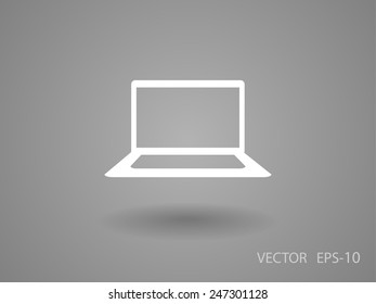 Flat icon of laptop