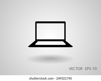 Flat icon of laptop