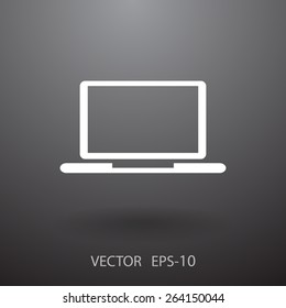 Flat icon of laptop