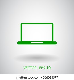 Flat icon of laptop