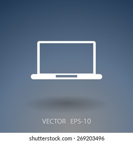 Flat icon of laptop