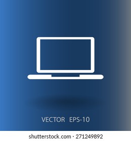 Flat icon of laptop