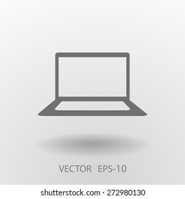 Flat icon of laptop