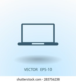 Flat icon of laptop