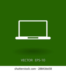 Flat icon of laptop